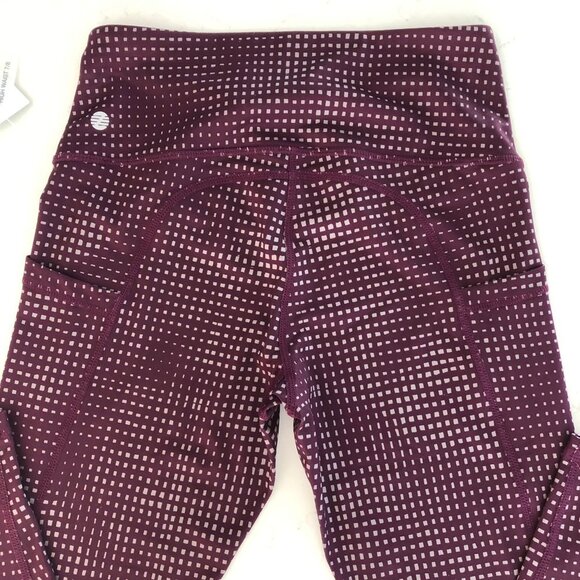 Z by Zella The Daily Hi Waisted 2 Side Pockets 7/8 Leggings Burg + Gray Sz S NWT - Picture 9 of 15